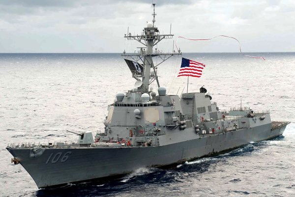 131105-N-ZZ999-003	The guided-missile destroyer USS Stockdale (DDG 106) flies a 240-foot long homeward bound pennant from its mast as it steams through the Pacific Ocean on Nov. 5, 2013.  The Stockdale is returning to its homeport of San Diego, Calif., after completing an extended deployment to the U.S. 5th, 6th, and 7th Fleet areas of responsibility.  Ships that have served on a continuous overseas duty for nine months and are returning to a U.S. homeport fly the homeward bound pennant.  The length of the pennant is one foot for each sailor who has served aboard while overseas for more than nine months.  DoD photo by U.S. Navy.  (Released)